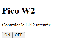 Interface web pour contrôler la LED